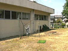 僕らがたてたネットは3つあり、ぴかぴかだったのですが、今は、すっかりさび付いたネットが一つだけ寂しげに残っていました